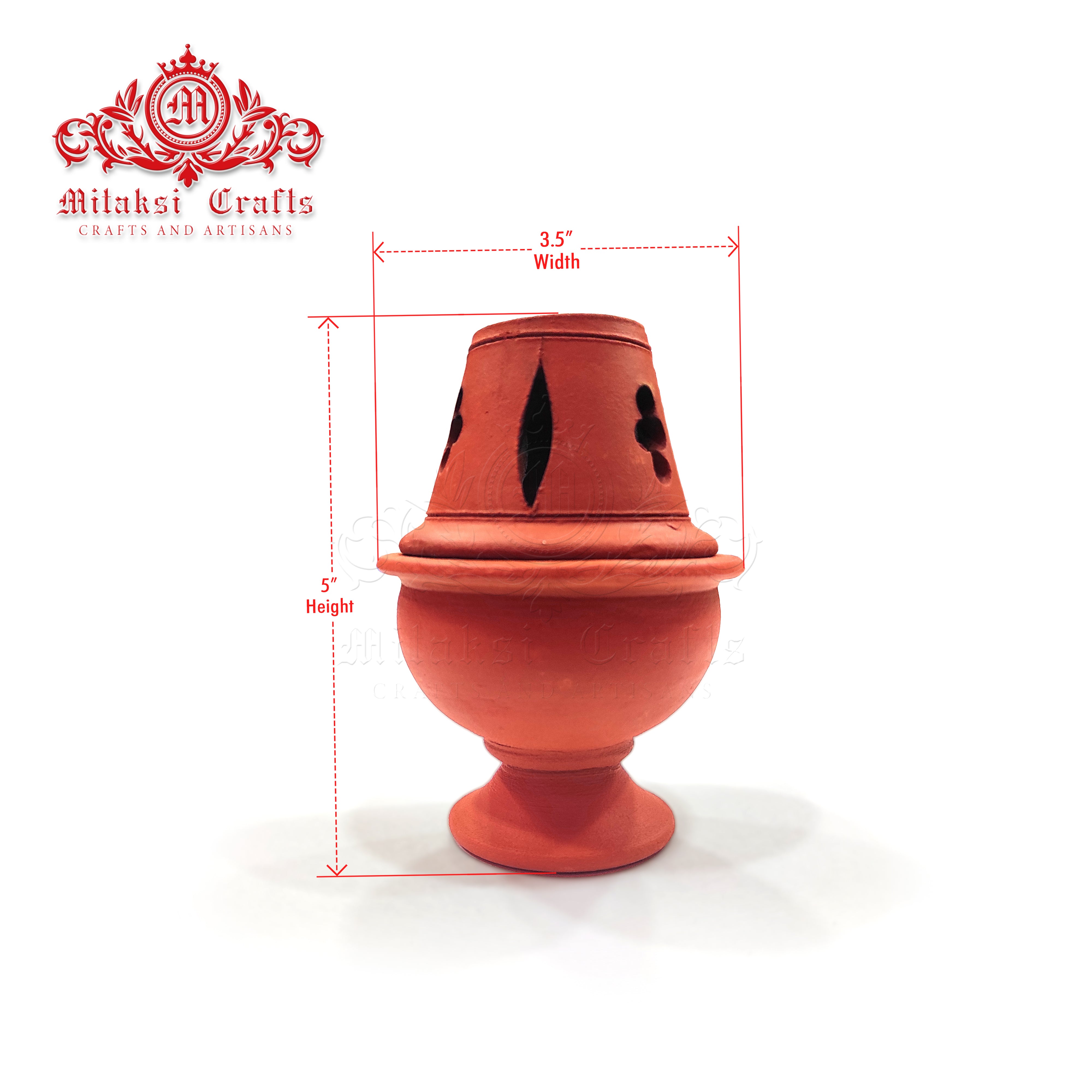 MITAKSI Crafts | Terracotta Oil Diya with Designed Cover | Mitti ka Diya