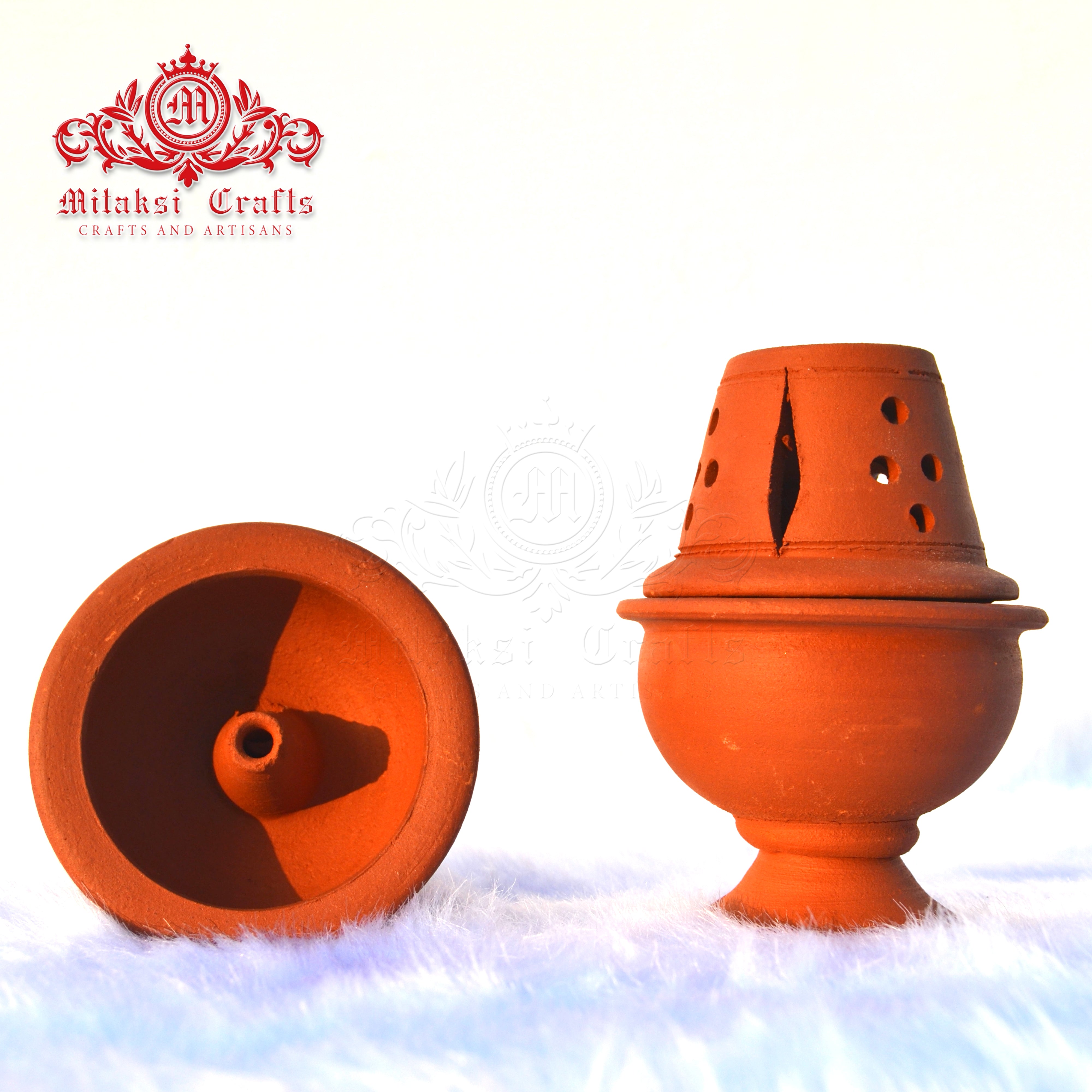 MITAKSI Crafts | Terracotta Oil Diya with Designed Cover | Mitti ka Diya