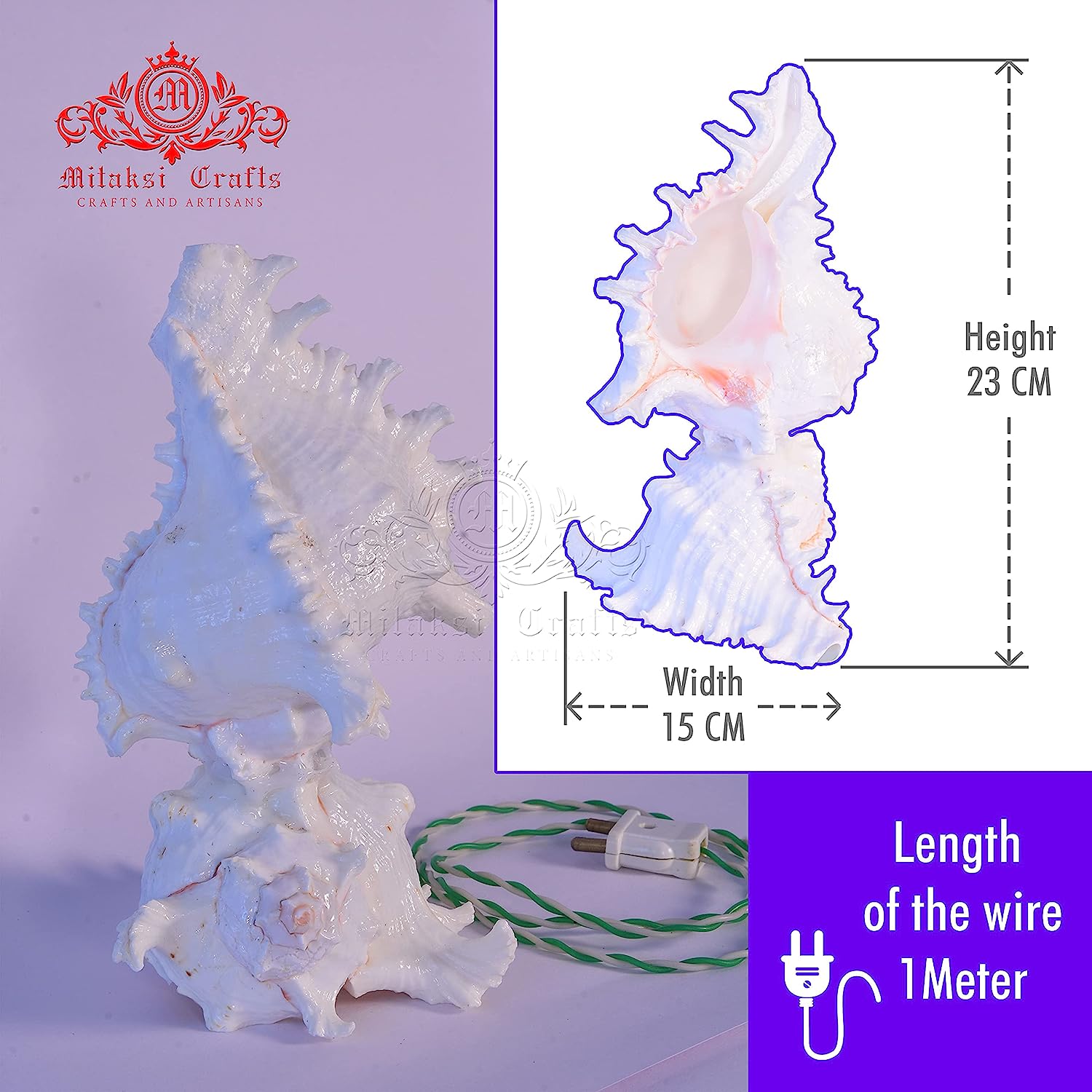 Seashell Chandramukhi Shank Lamp