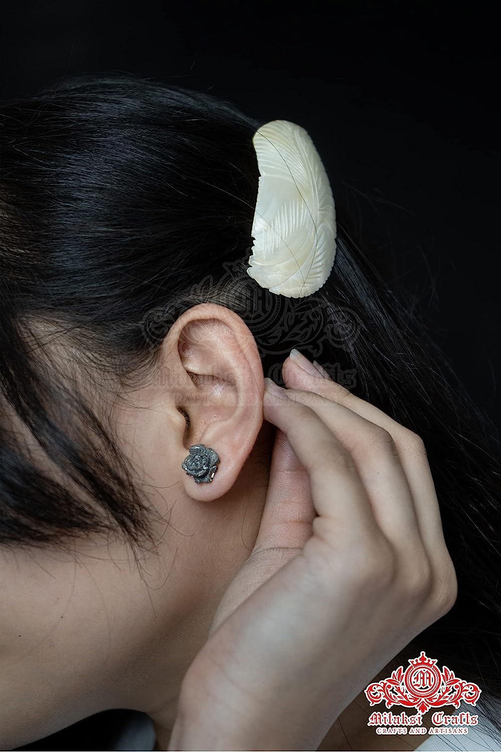 Seashell MOP Hair Clip White