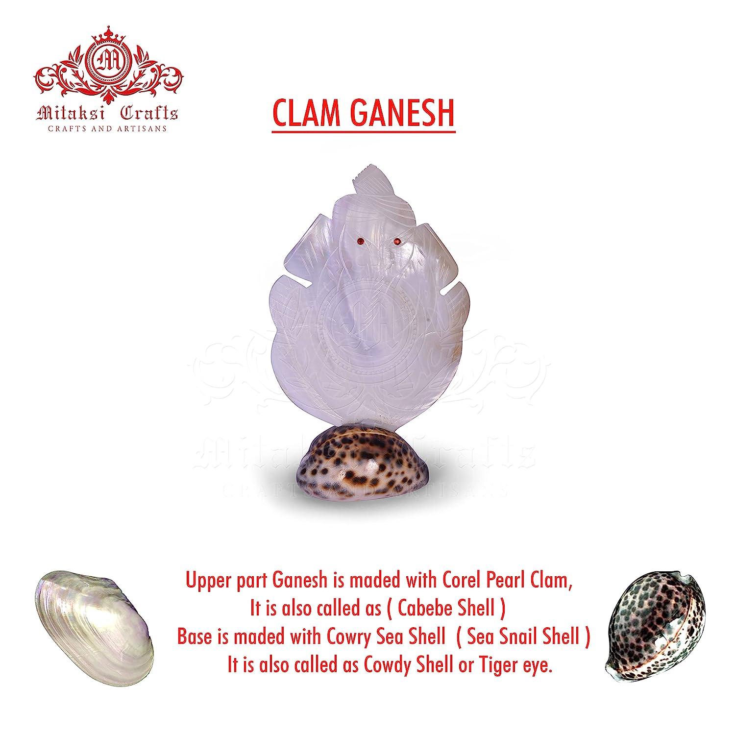 Mother of Pearls Showpiece Moti Ganesh Small
